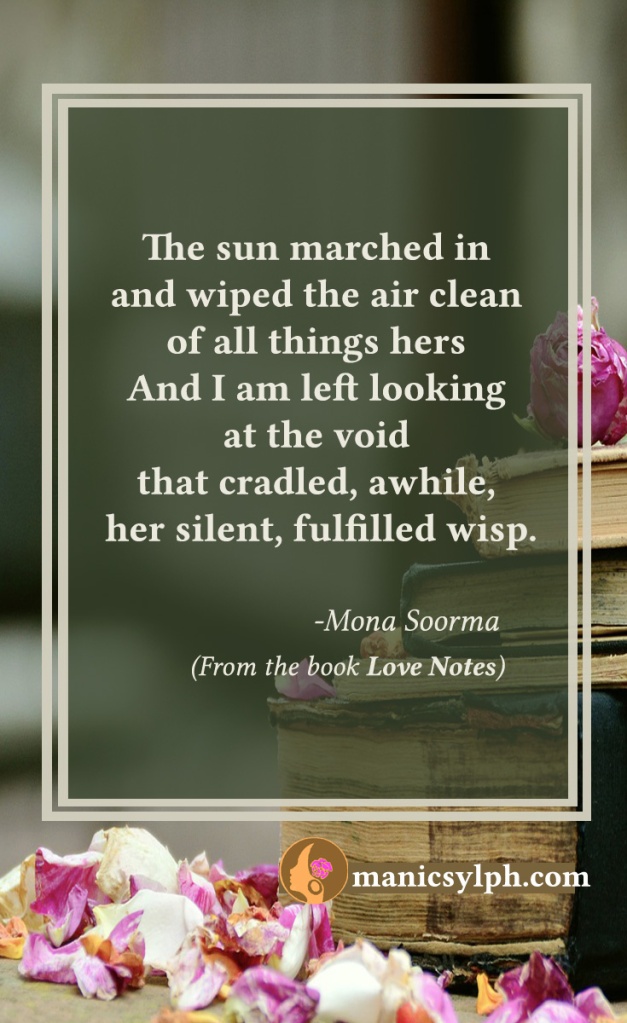 Her Passage- Quote from the book LOVE NOTES by Mona Soorma